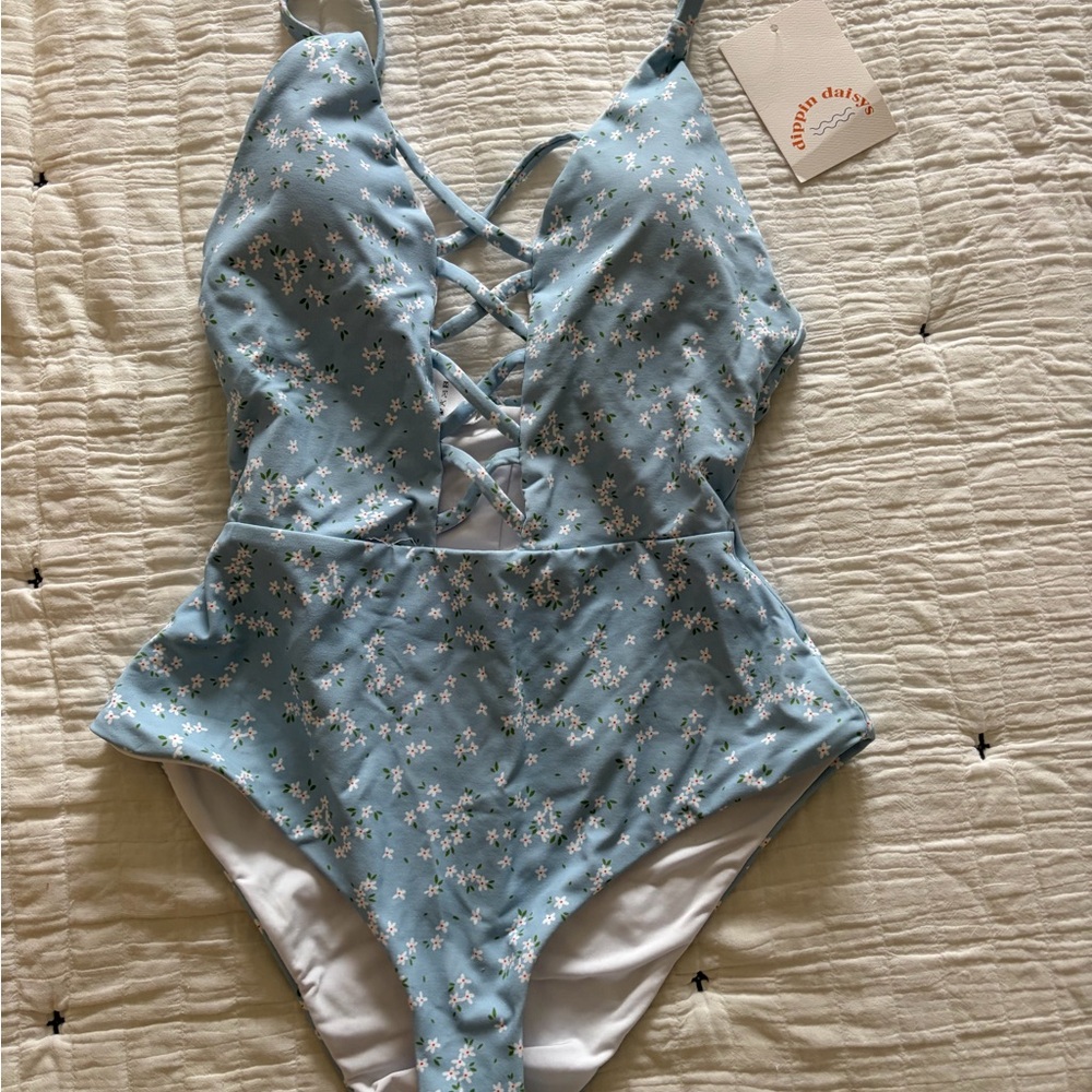 Dippin' Daisy's Light Blue Floral Swimsuit